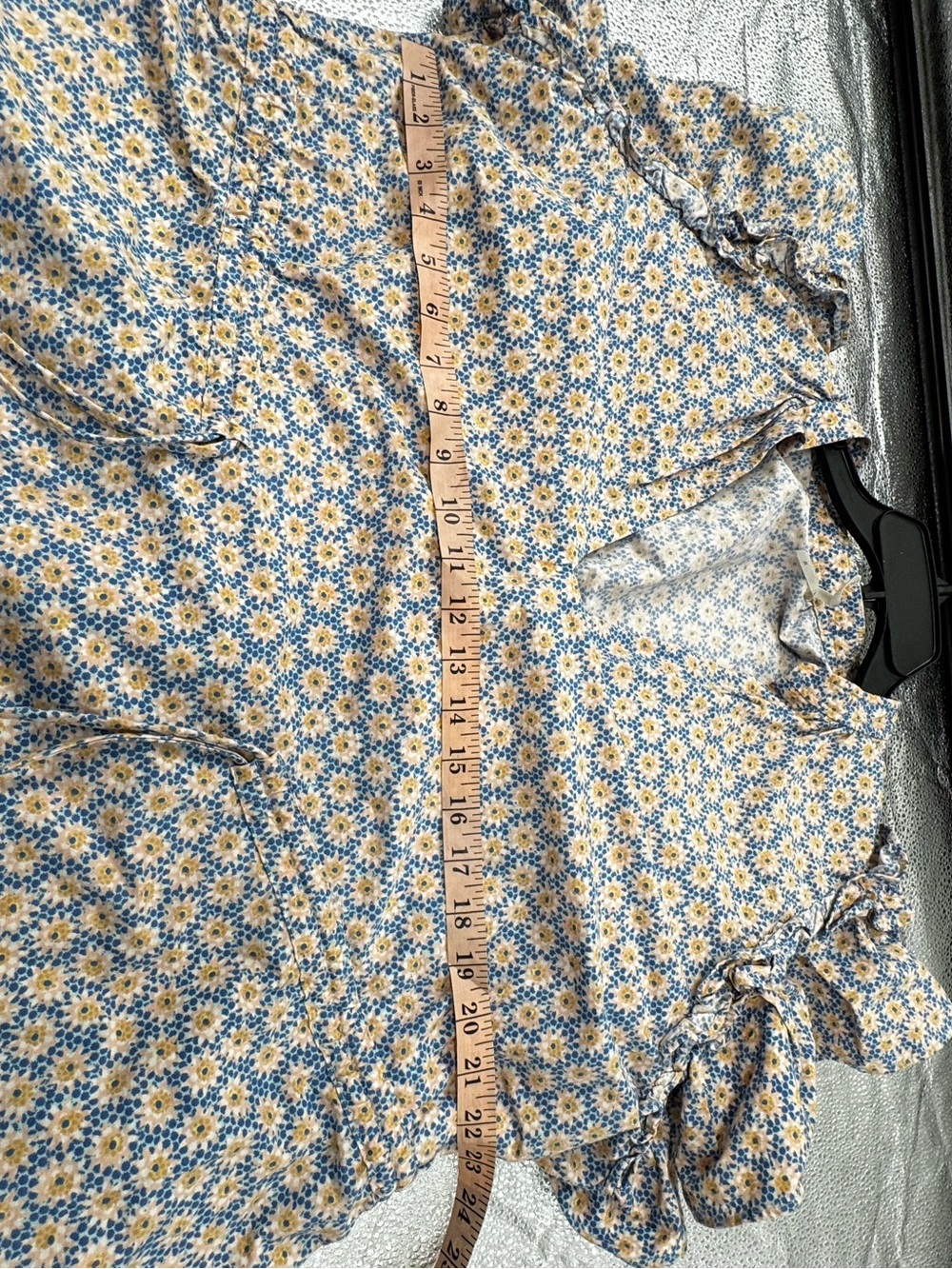 Anthropologie ruffle sleeve mini dress boho print cotton 2X - Picture 7 of 10